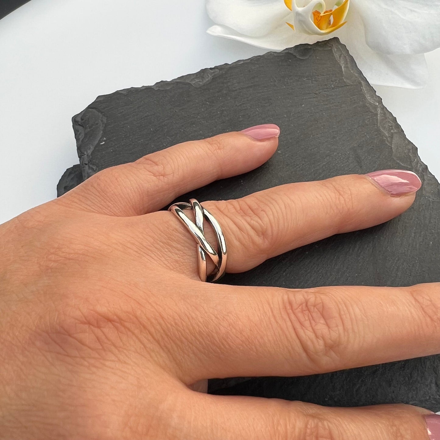 Chunky Silver Adjustable Ring