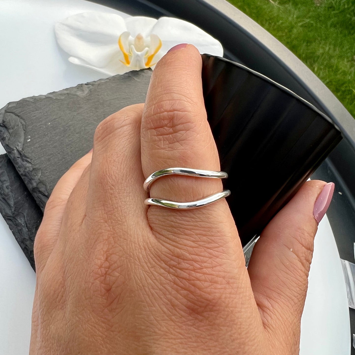 Double Layer Ring - Stylish Adjustable Chunky Ring for Women - Perfect for Thumbs and All Fingers - Christmas Gift