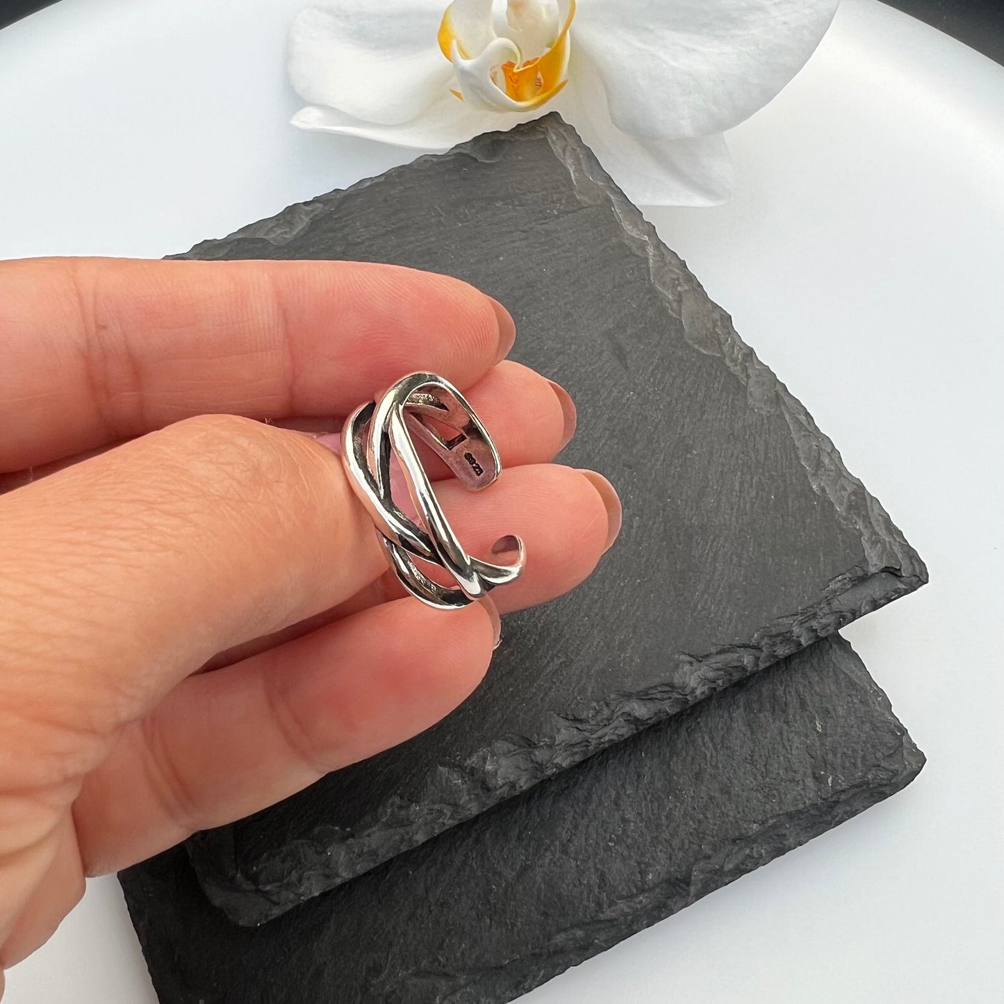 Chunky Silver Adjustable Ring