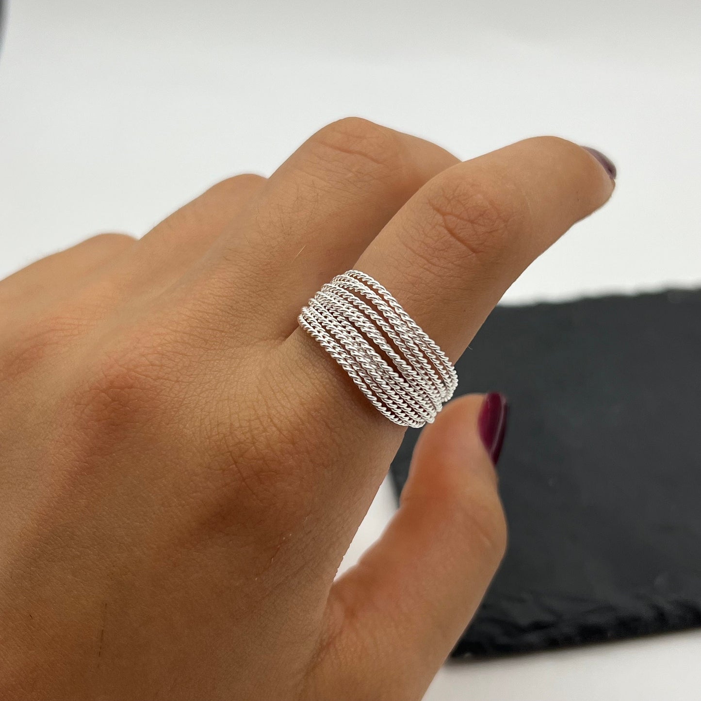 Statement Ring for Women, Multi Strand Adjustable Ring, Unique Lines Ring, Gift For Her,