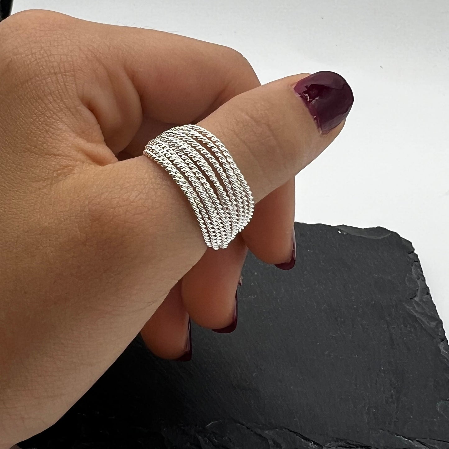 Statement Ring for Women, Multi Strand Adjustable Ring, Unique Lines Ring, Gift For Her,