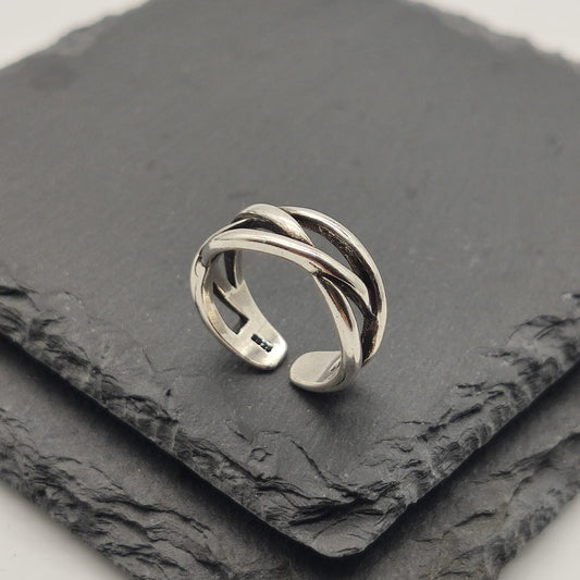 Chunky Silver Adjustable Ring