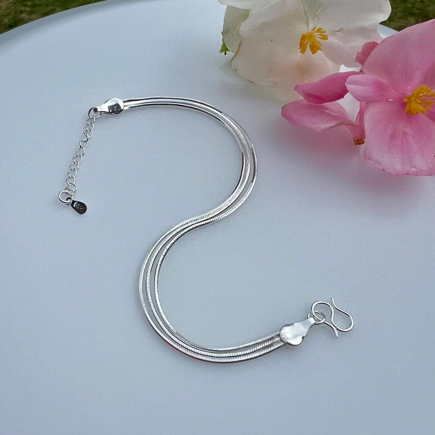 Silver Dainty Chain Bracelet for Women