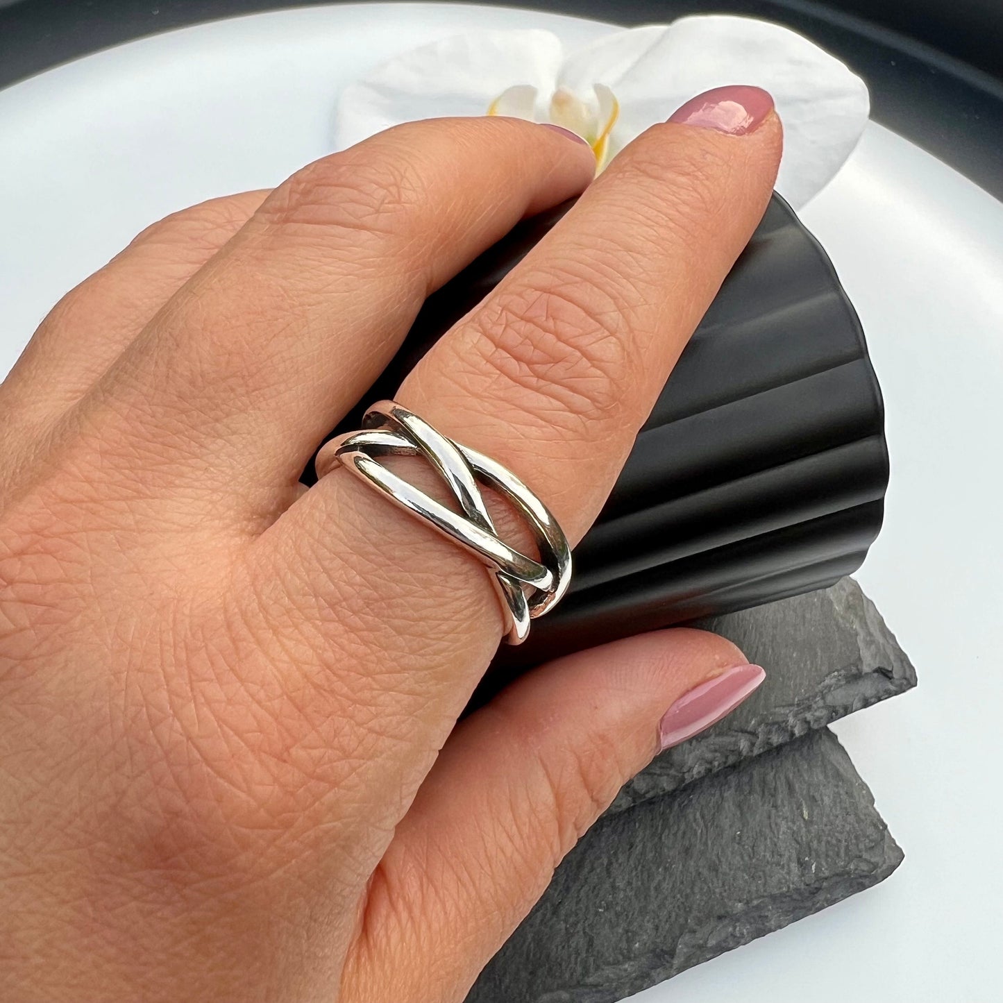 Chunky Silver Adjustable Ring