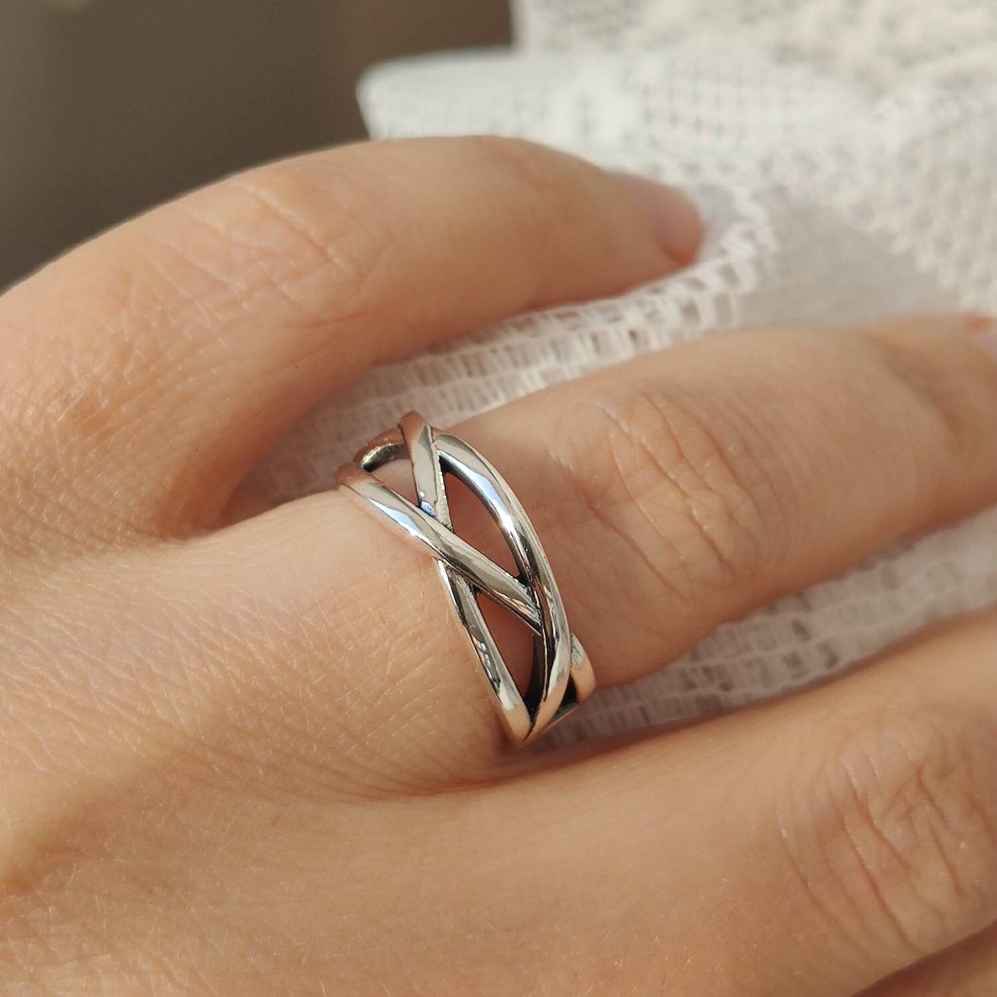 Chunky Silver Adjustable Ring