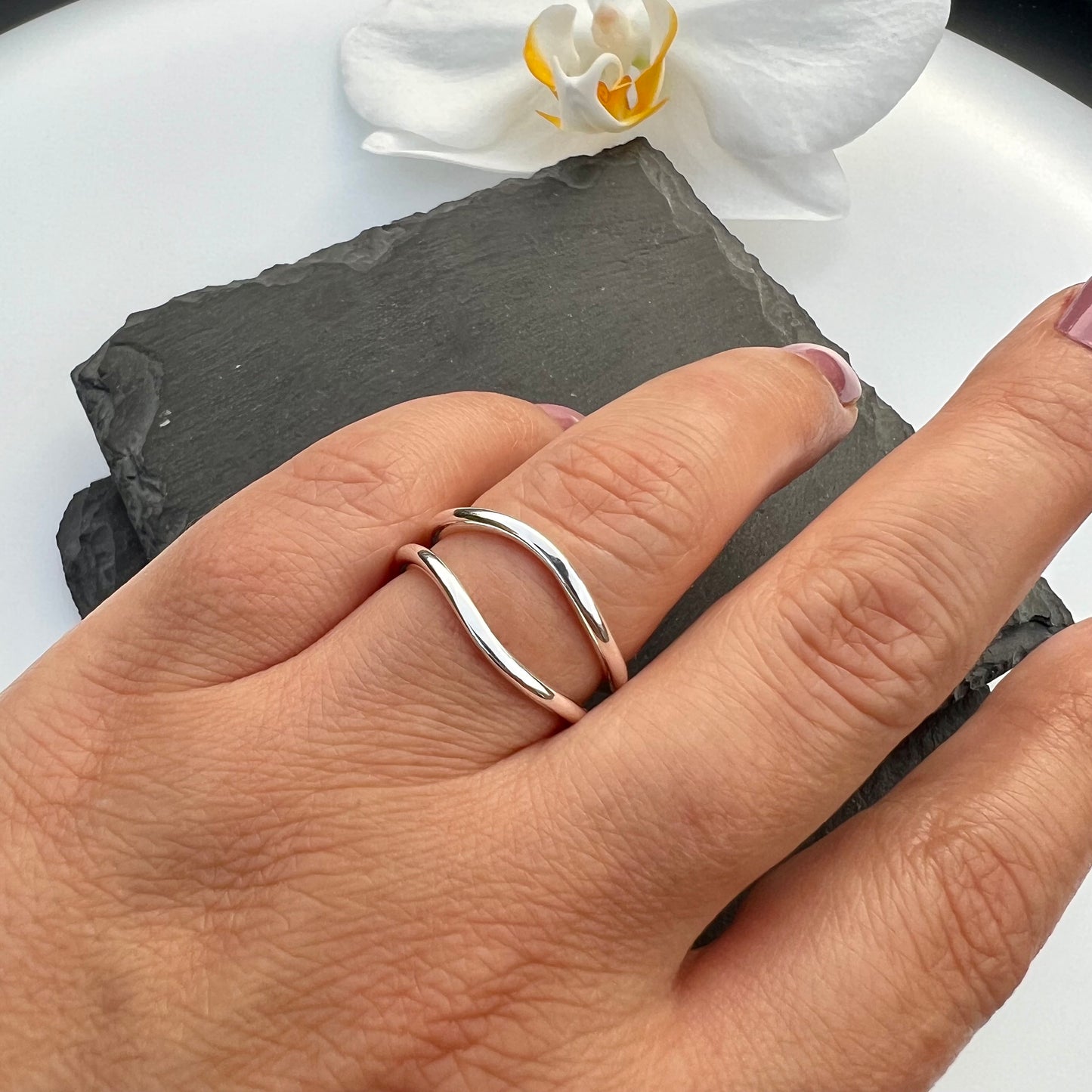 Double Layer Ring - Stylish Adjustable Chunky Ring for Women - Perfect for Thumbs and All Fingers - Christmas Gift