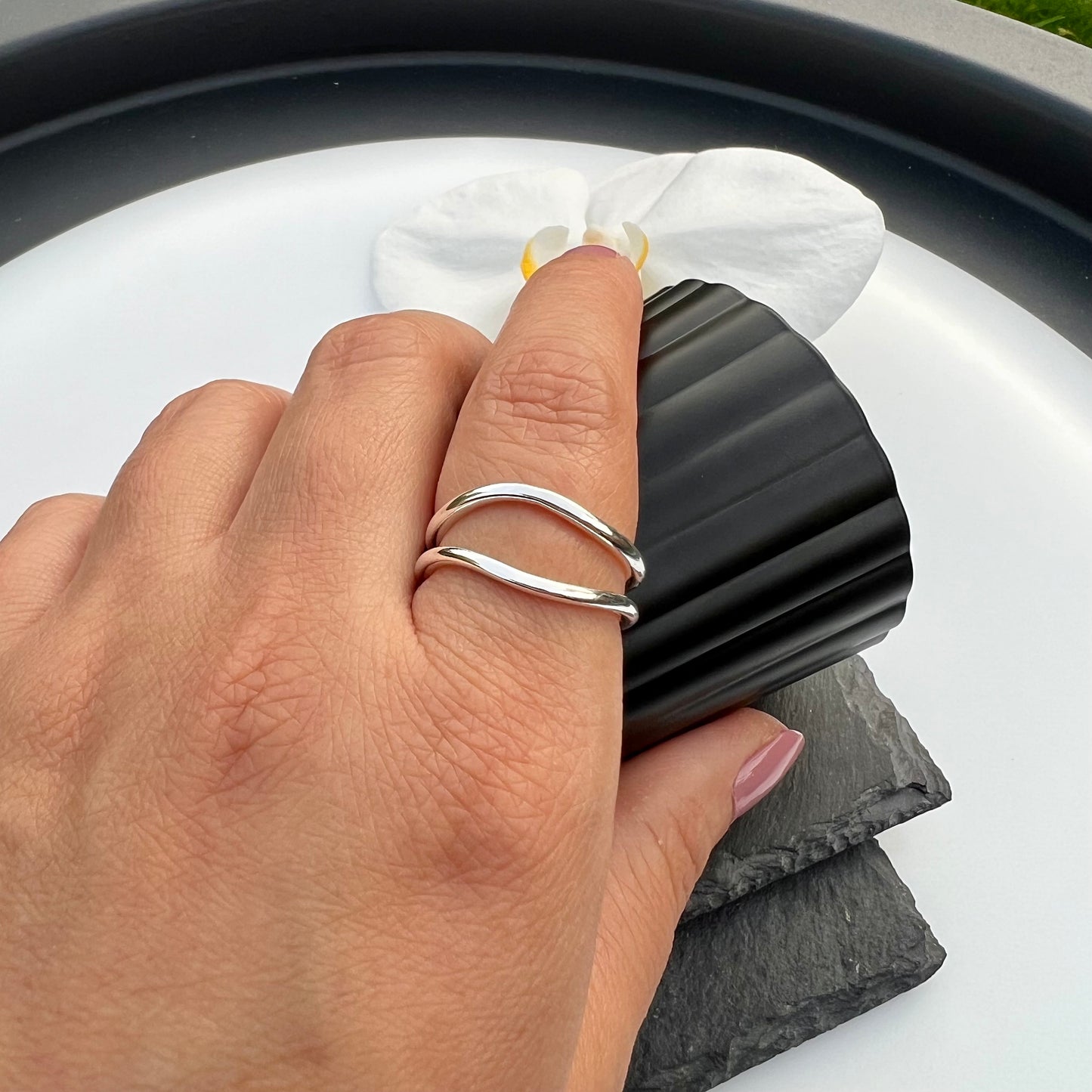 Double Layer Ring - Stylish Adjustable Chunky Ring for Women - Perfect for Thumbs and All Fingers - Christmas Gift