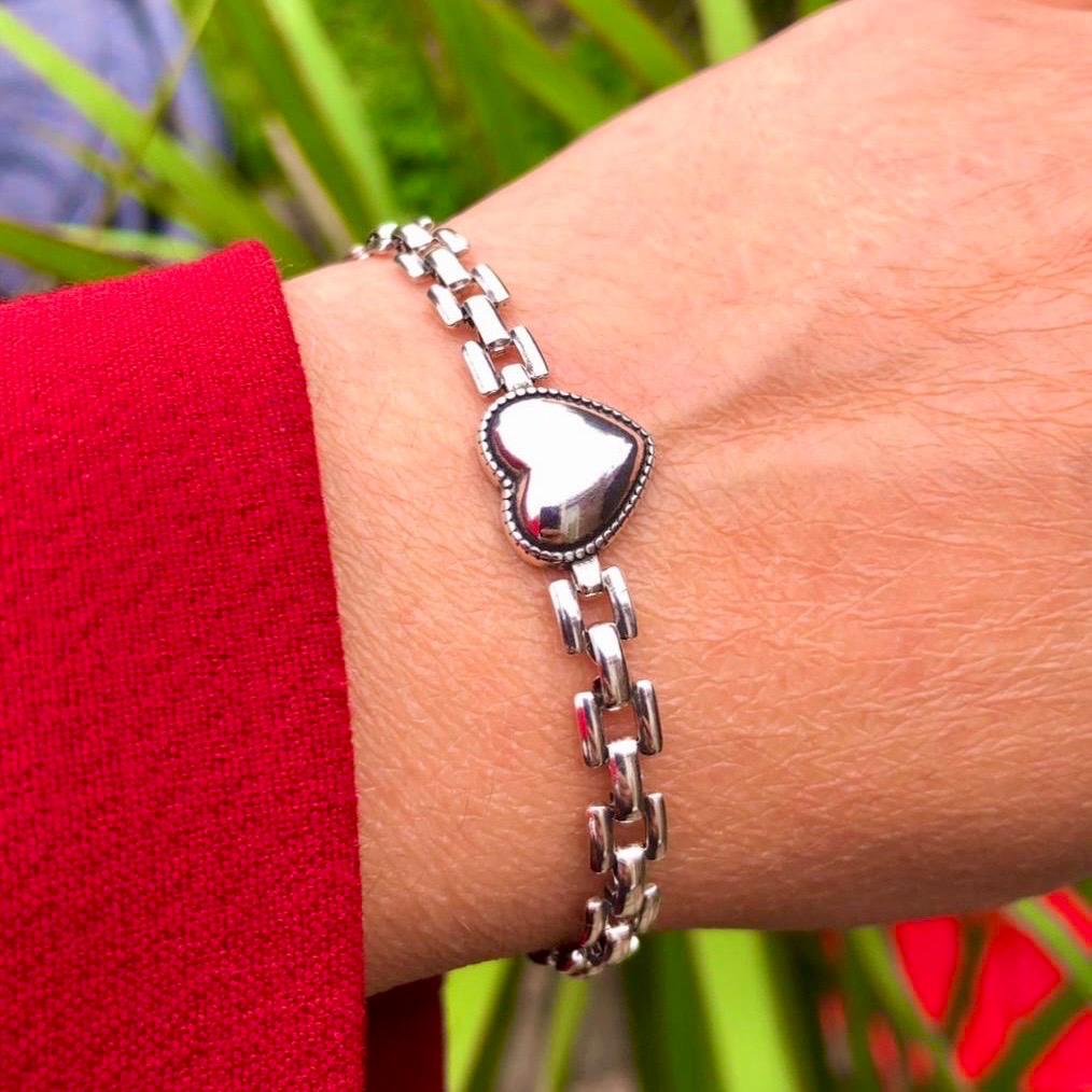 Dainty Chain Bracelet for Women, Tiny Heart Bracelet