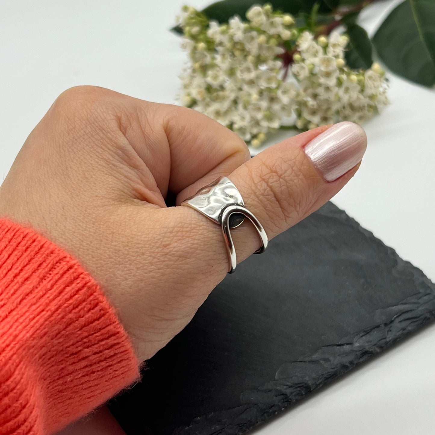 Hammered Chunky Ring, Thumb Ring, Adjustable Ring for Women, Dainty Ring, Open Ring, Rings for Woman, Gift For Her, Christmas Gift