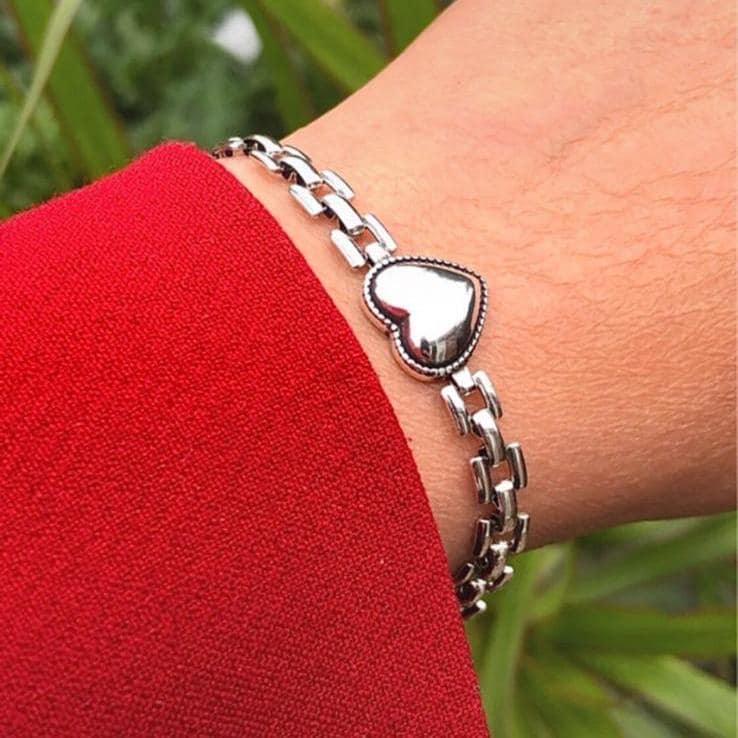 Dainty Chain Bracelet for Women, Tiny Heart Bracelet